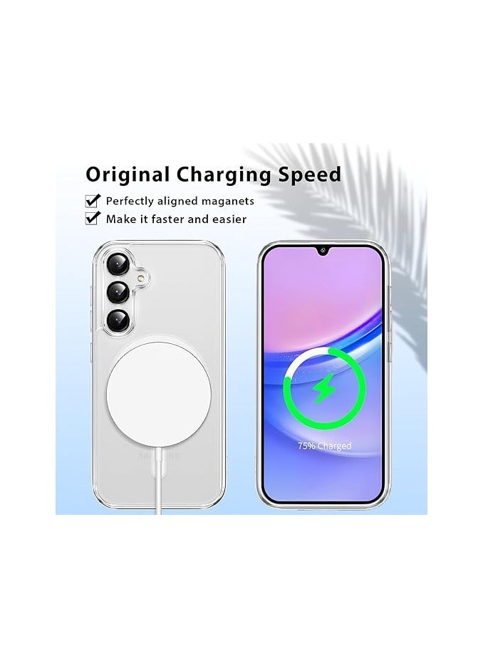 Clear Magnetic Case for Samsung Galaxy A16 - MagSafe Compatible, Soft TPU Bumper, Slim Fit, Shockproof, Anti-Yellow - Image 3