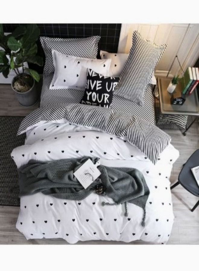 طقم غطاء لحاف بتصميم زهور رائع مكون من 4 قطع