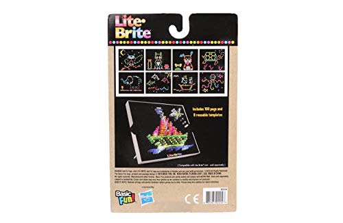 Basic Fun Lite Brite Peg and Template Refill Pack, Light Up Drawing Board Accessories, LED Drawing Board Pegs with Colors, Toys for Creative Play, Light Toys for Kids Aged 4 + - Image 2