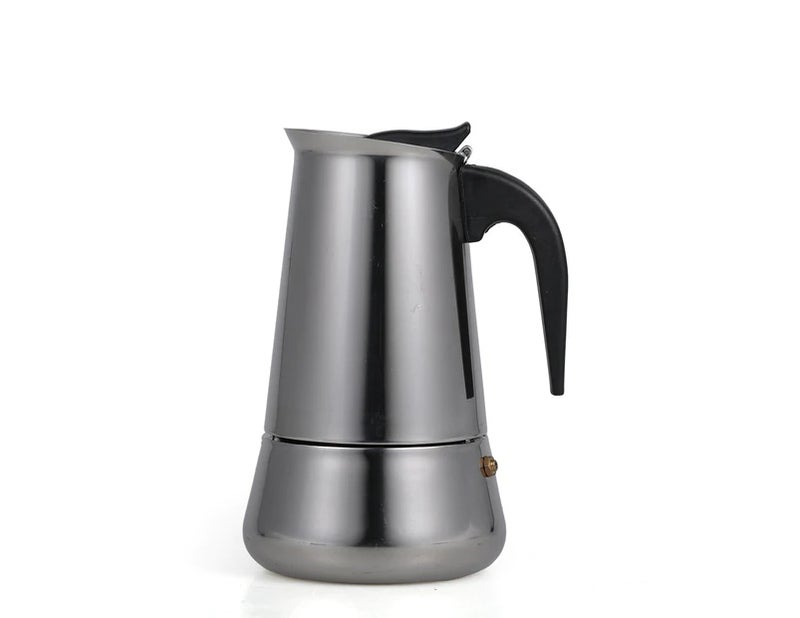 Stovetop Espresso Maker: 450ml Stainless Steel - Easy To Use Classic Moka Pot for Home Kitchen Espresso Lovers - Image 1
