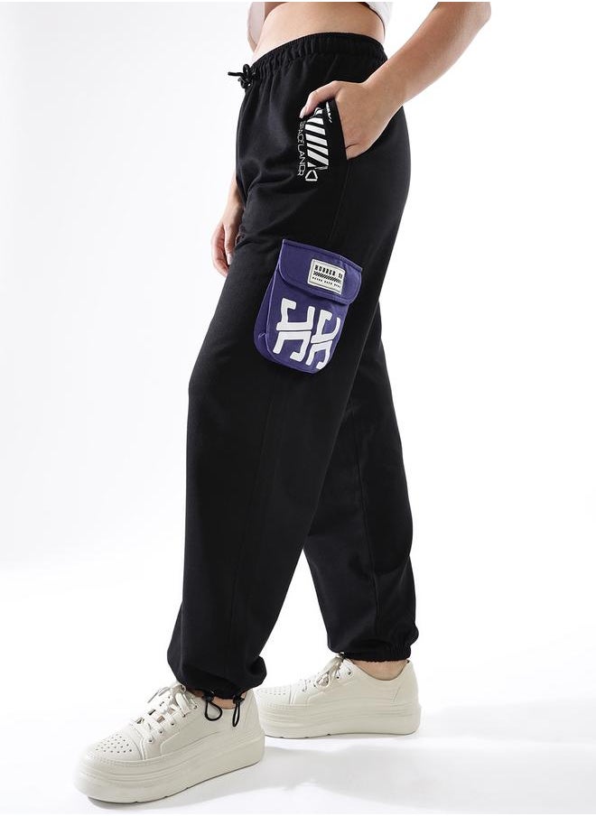Hubberholme Women Cotton Printed Relaxed-Fit Cargo Joggers  - Image 2