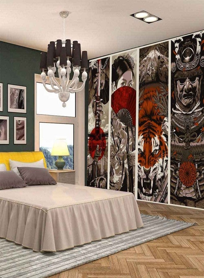 Aidatain Japanese Style Wall Tapestry - Samurai Maiko Tiger Mount Fuji Aesthetic - Flannel 80x60 - Bedroom, Living, Dining Room, College Dorm Wall Hanging GTFNAT0032 - Image 3