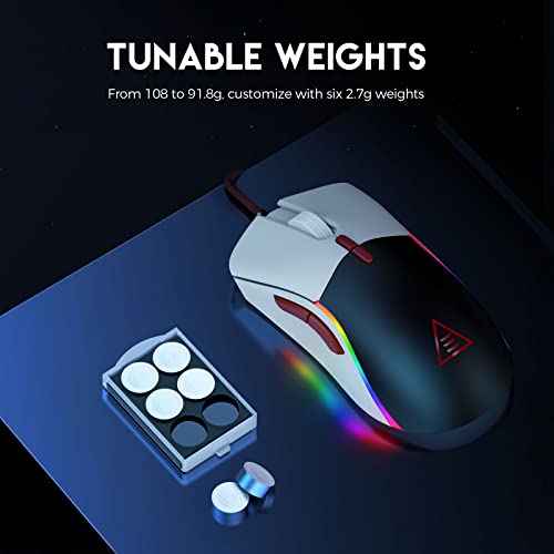 EKSA EM200 Gaming Mouse Wired, USB Mice with 13 RGB Backlit (White and Black) - Image 4
