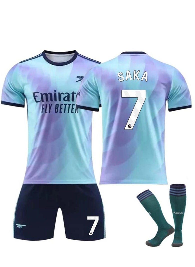 Generic - 24/25 Season Arsenal Second Football Kits SAKA #7 Fans Football Jersey/Shorts Socks Gift Set Youth Sizes and Adult Size - Image 1