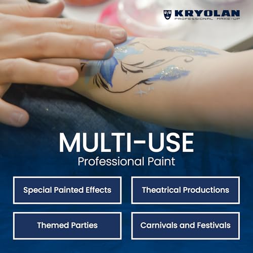 Kryolan - 18 Color Face Paint Set - Professional Face/Body Paint - Facepaint Makeup Palette Kit for Party, Halloween Costume, Cosplay, Theater, Stage, Clown - SFX Face Painting Kit for Kids & Adults - Image 5