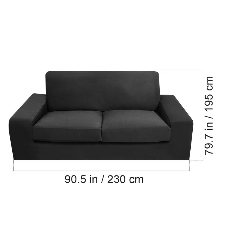 2pcs WINOMO 1PC High Elasticity Anti- Chair Covers Sofa Cover Slipcover Couch (Black) - Image 5