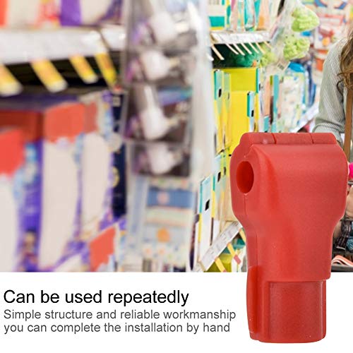Hakeeta 100pcs Peg Hook Locks Stop Lock, Plastic Red Security Lock, Easy Installation, for Commodity Link, Supermarket Hooks, Retail Shop Anti-Theft Display, 4.5/6/7mm(7MM) - Image 5