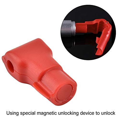 Hakeeta 100pcs Peg Hook Locks Stop Lock, Plastic Red Security Lock, Easy Installation, for Commodity Link, Supermarket Hooks, Retail Shop Anti-Theft Display, 4.5/6/7mm(7MM) - Image 2