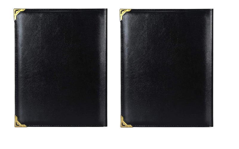 FUTURE X Set of 2 Menu Folder for Hotel and Restaurant, Check Presenter for Hotel and Restaurant, Business File Folder, Document Holder, Portfolio/Organizer/Planner Leather Folder with 6 Leaf's (Size: A4) - Image 1