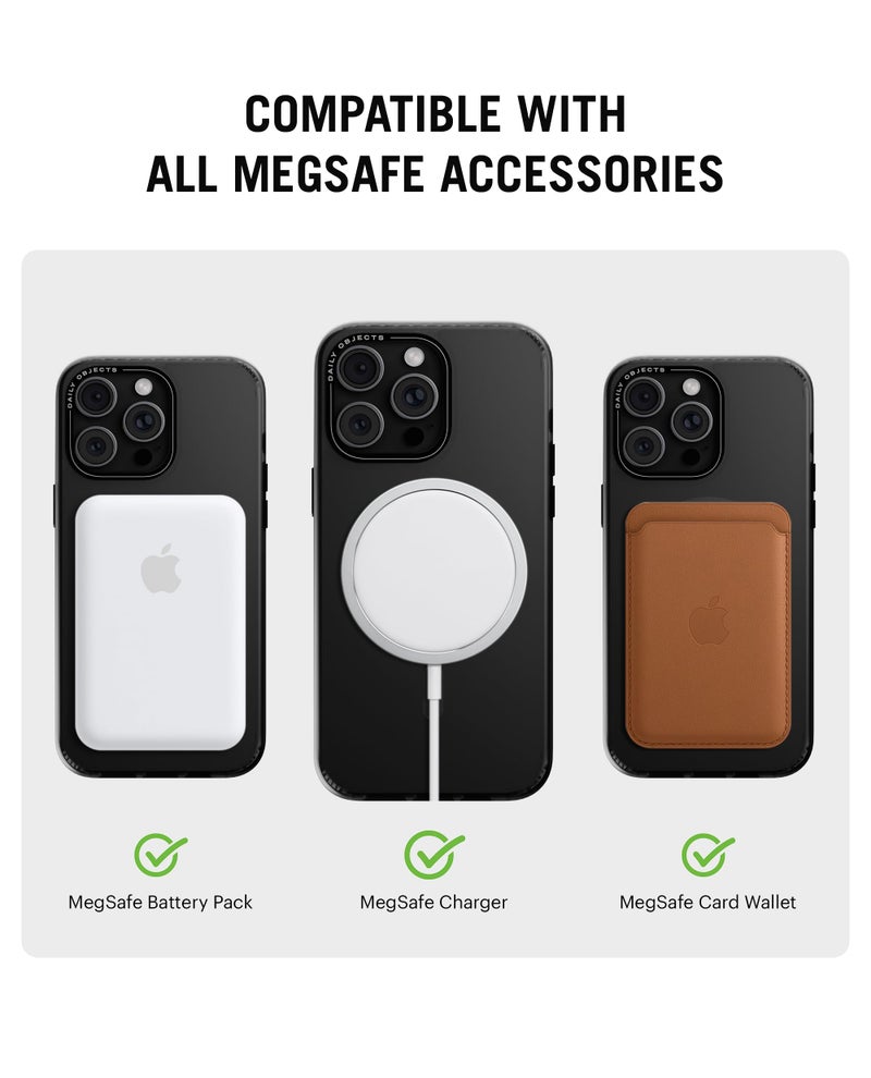 DailyObjects Polycarbonate Case for iPhone 15 Pro Compatible with Mag-Safe Wireless Charging,Black Nimbus Slim Shockproof Back Cover - Image 4