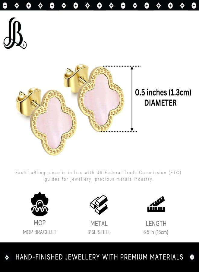 LaBling Earrings for Women | Stud Earrings for Women | Lovely Gift - Pink - Image 2