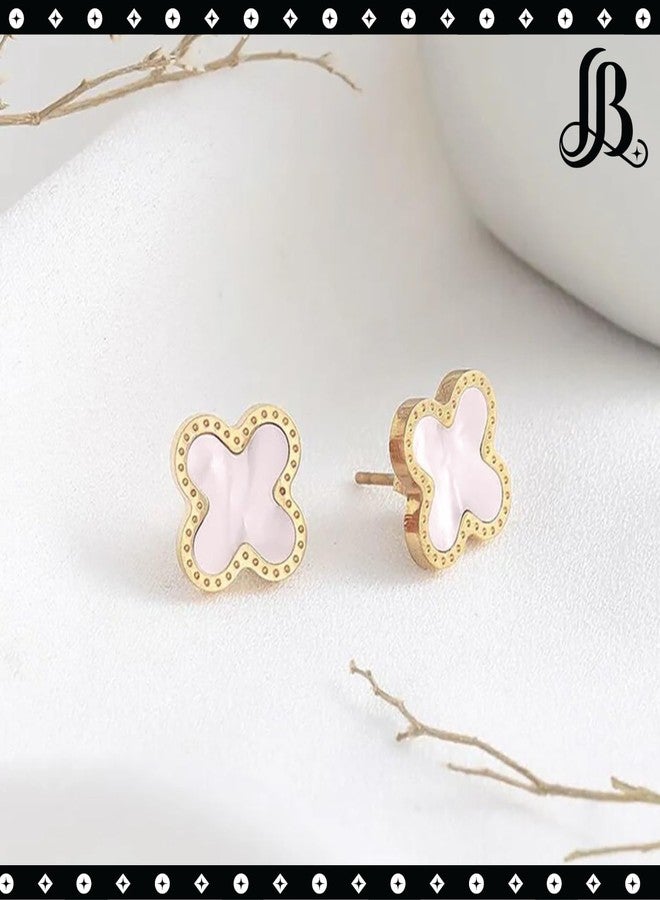 LaBling Earrings for Women | Stud Earrings for Women | Lovely Gift - Pink - Image 3