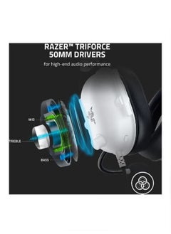 ريزر blackshark V2 X السلكية سماعات لعبة إلكترونية ، 7.1 تحيط سليمة ، 50 مم سائق ، 240 جرام ضوء البناء ، والحد من الضوضاء الميكروفون ، رغوة الذاكرة المختلطة وسادة مريحة ، بيضاء | rz04-03240700-r3m1  - Image 5