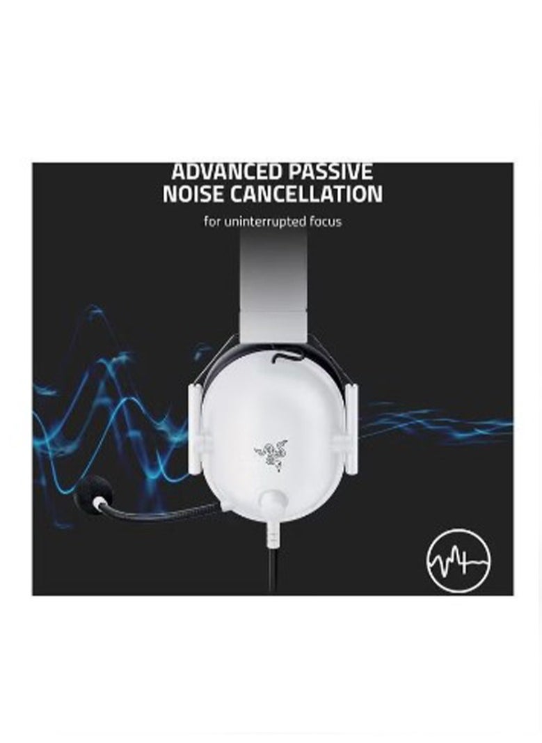 RAZER - BlackShark V2 X Wired Esports Gaming Headset, 7.1 Surround Sound, 50mm Drivers, 240g Lightweight Build, Noise Cancelling Mic, Hybrid Memory Foam Cushions Comfort, White | RZ04-03240700-R3M1 - Image 1