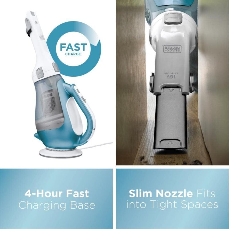 BLACK+DECKER dustbuster AdvancedClean Cordless Handheld Vacuum, Compact Home and Car Vacuum with Crevice Tool (CHV1410L) - Image 5