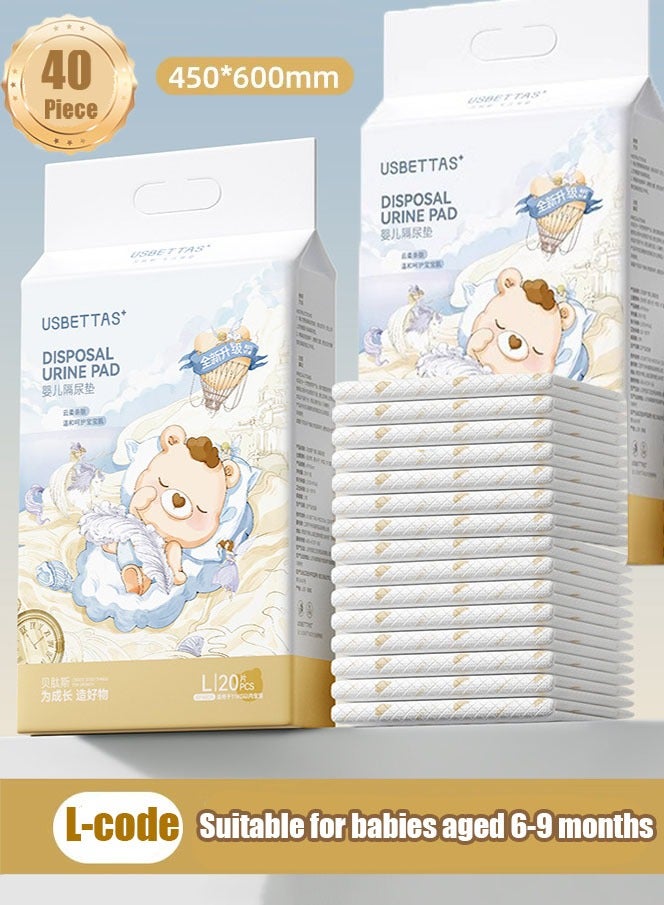 40 Pieces Baby Disposable Changing Mats, Waterproof Baby Changing Pads, 45*60 cm, Highly Absorbent Leakproof Changing Pad Baby, Ultra soft Diaper Changing Mat Underpads for Baby  - Image 1
