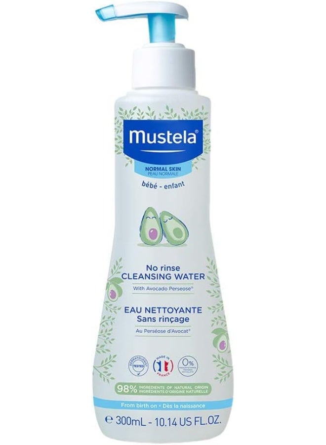 Mustela Baby Cleansing Water - No-Rinse Micellar Water - with Natural Avocado & Aloe Vera - for Baby's Face, Body & Diaper - Image 1