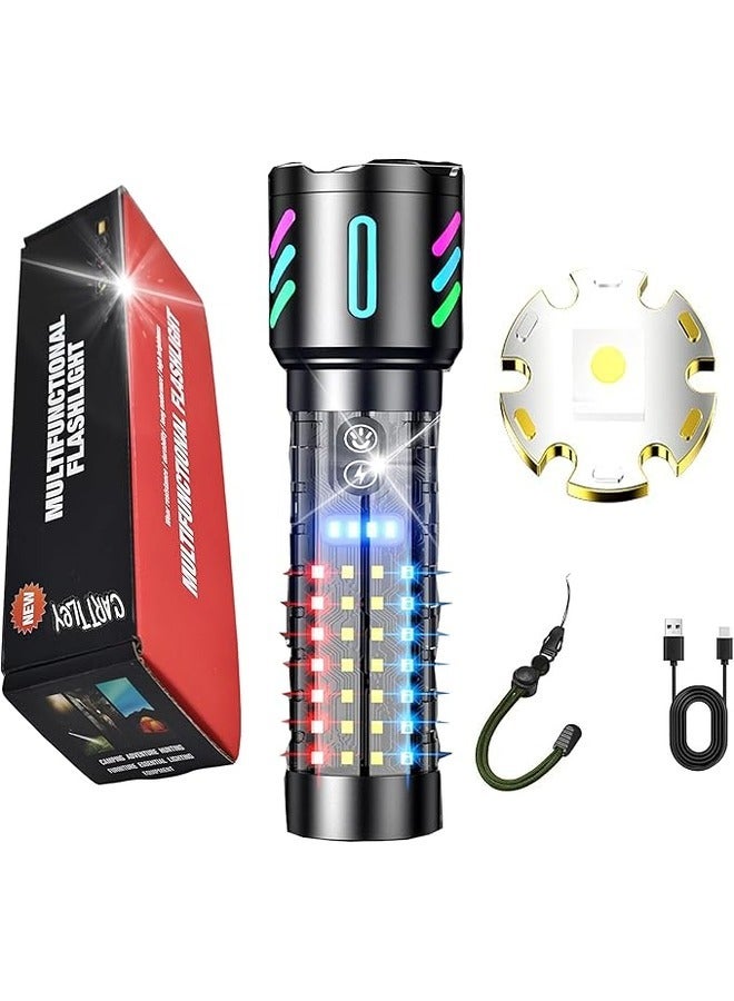 Rechargeable LED Flashlight, Tactical Flashlight, 5 Modes Zoomable IP67 Waterproof for Camping/Home - Image 1