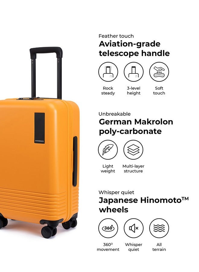 موكوبارا للتجارة ذ.م.م حقيبة سفر كابينة - بولي كربونات ماكرولون ألماني، أصفر صن سايد، أصفر - Image 4