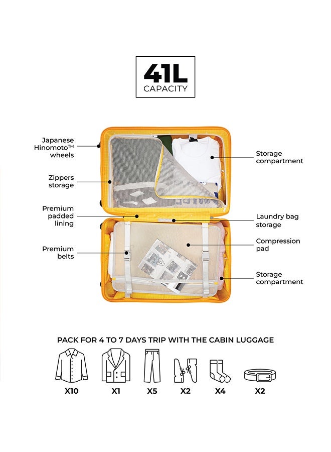 موكوبارا للتجارة ذ.م.م حقيبة سفر كابينة - بولي كربونات ماكرولون ألماني، أصفر صن سايد، أصفر - Image 5