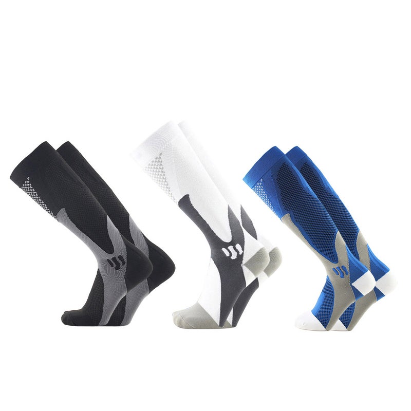 Compression Socks Nursing Performance Socks Sport Socks for Men Women Cycling Running Football 3 Pairs Pack - Image 1