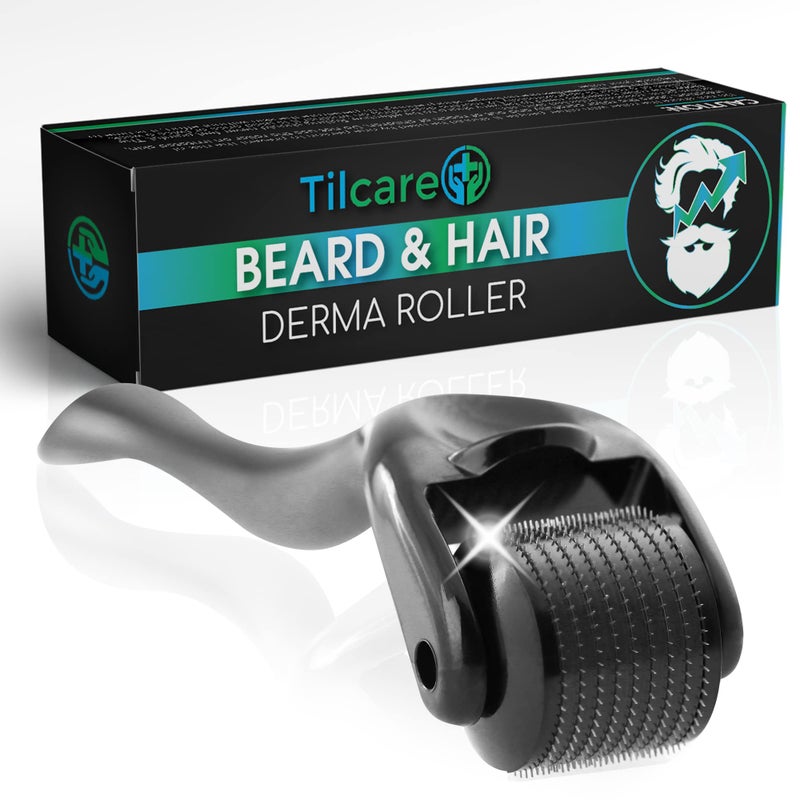 Tilcare Beard and Hair Derma Roller (1Pack) by Tilcare - Sterile Titanium Derma Roller 0.25mm - Image 1