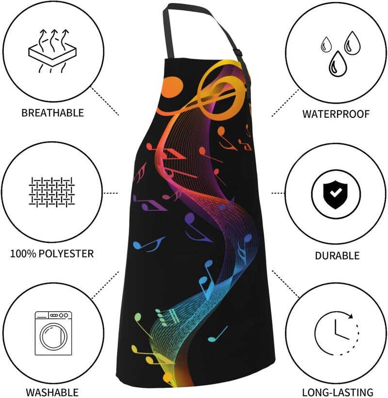 Wisedeal Sun Moon and Star Waterproof Bib Apron with 2 Pockets for Men Women Adjustable Kitchen Chef Aprons for Cooking BBQ - Image 4