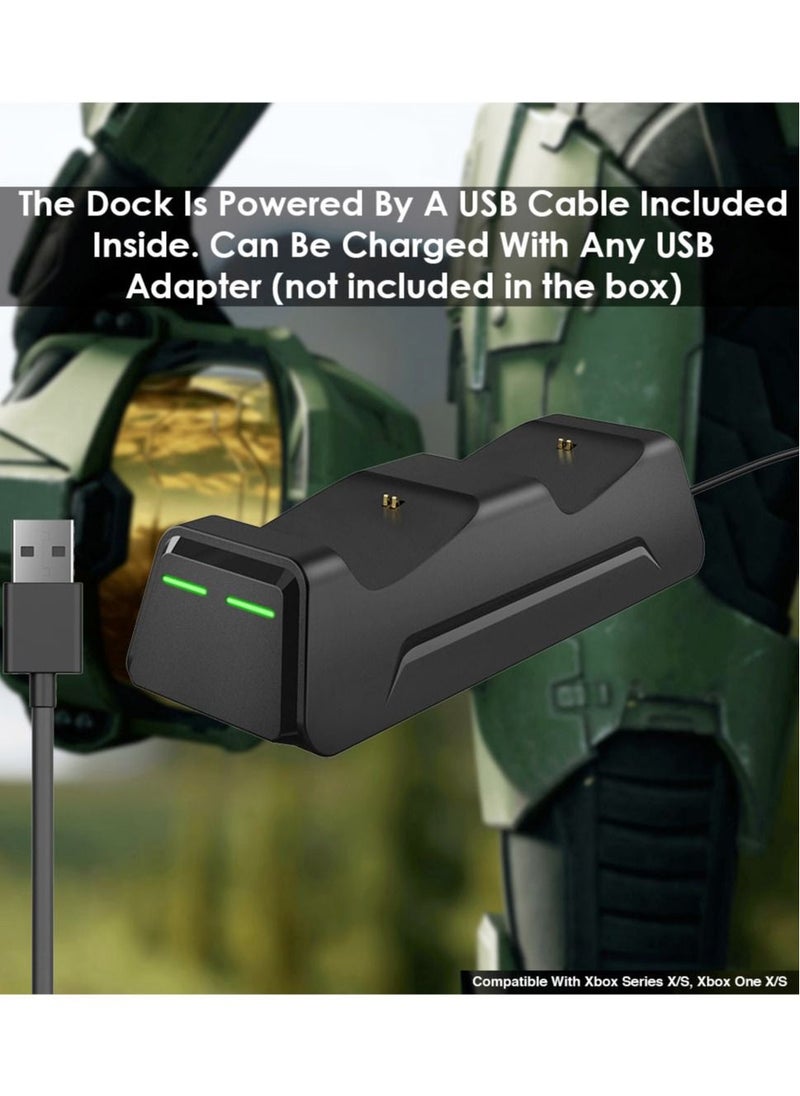 GameWill - Dual Charging Dock with 2 x Rechargeable Battery Packs [EXTRA POWER 1200 mAh] for Xbox Series X and Series S (also compatible with Xbox One X/S) - Black - Image 1