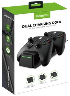 Dual Charging Dock with 2 x Rechargeable Battery Packs [EXTRA POWER 1200 mAh] for Xbox Series X and Series S (also compatible with Xbox One X/S) - Black