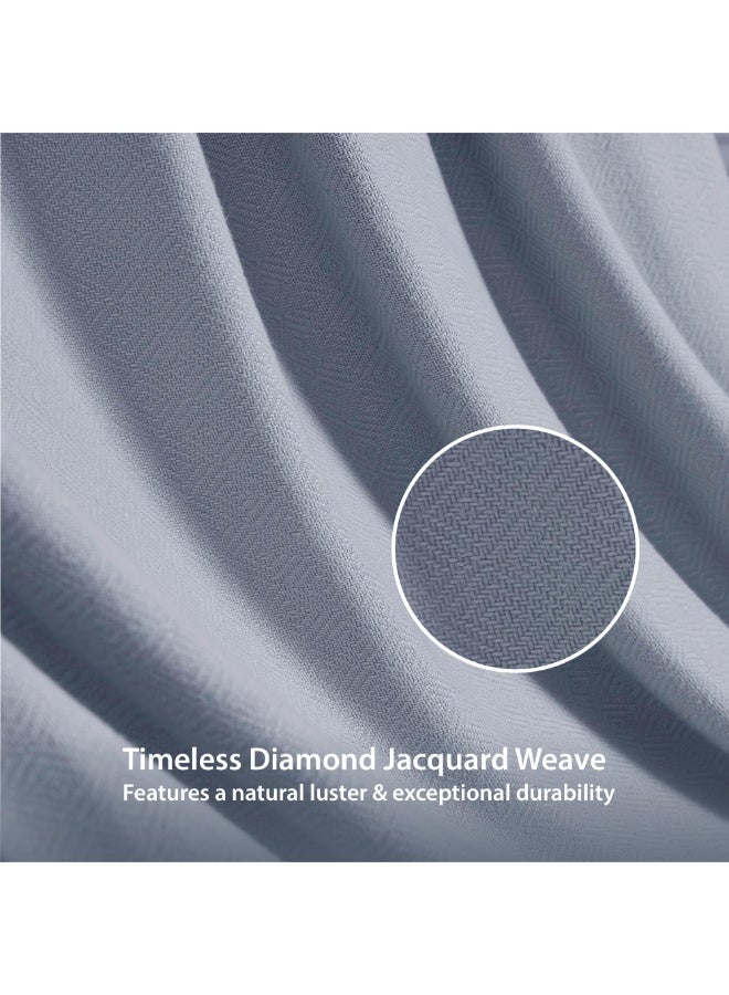 LOKIPA Mid Size Blanket, 70% Rayon (Derived from Bamboo) and 30% Cotton, Lightweight Jacquard Weave, Breathable and Soft All-Season Blanket for Bed or Couch, 120 x 200 cm (47.2" x 78.7"), Light Blue - Image 3