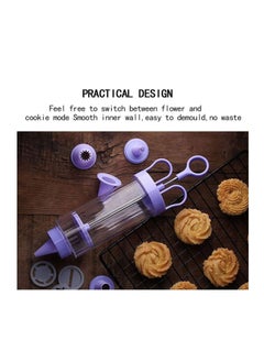 SYOSI Cookie Press, Classic Biscuit Maker, Cake Making Decorating Set with 10 Flower Pieces and 8 Cake Decorating Tips and tubes for DIY Cake Cookie Maker Decorating  - Image 3
