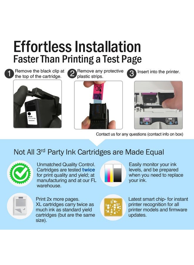 Limeink Remanufactured Ink Cartridge 60XL 60 XL Replacement for HP Envy 100 110 120 Photosmart c4680 c4780 c4795 d110 Deskjet d2680 f2430 f4280 f4440 f4480 f4580 Printer (1 Black, 1 Color) - Image 5