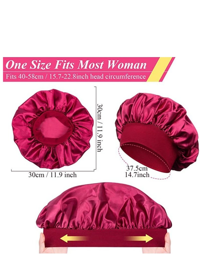 RTYY 2Pcs Oversize Silk Satin Hair Bonnet for Sleeping, Sleep Bonnet with Elastic Soft Band,Sleep Bonnet Sleep Cap for Hair Curly Hair Sleeping Natural Hair  - Image 3