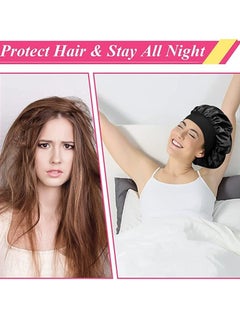 RTYY 2Pcs Oversize Silk Satin Hair Bonnet for Sleeping, Sleep Bonnet with Elastic Soft Band,Sleep Bonnet Sleep Cap for Hair Curly Hair Sleeping Natural Hair  - Image 5