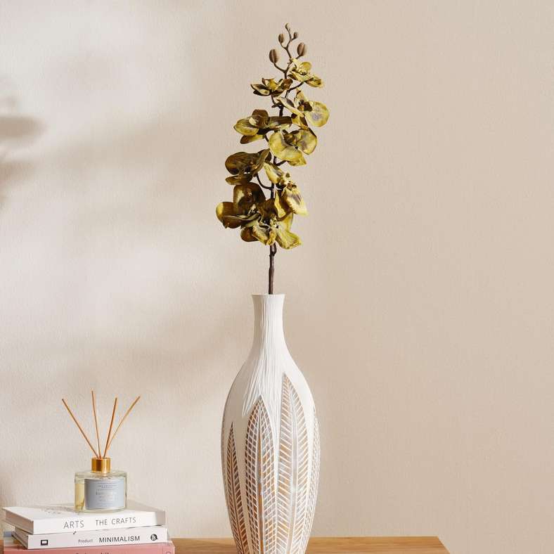 Moth Orchid Single Stem Flower H95cm - Green