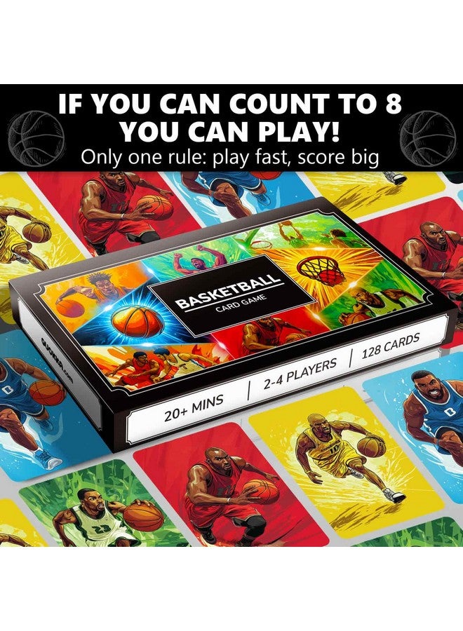QUOKKA Basketball Fast-Paced Card Game for Kids & Adults - 128 Cards & Easy Rules - Quick & Fun Matching Game - 2-8 Players - Ages 8+ - Perfect for Family Games Night, Travel and Parties - Image 2