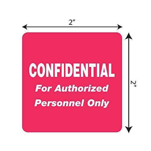 Tabbies Hipaa Labels, Confidential for Authorized Personnel Only, 2 X 2, Red, 500/roll - Image 2