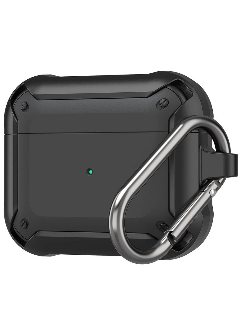 Procases Air Pods 3 Case Cover 2021 Shockproof Scratch Resistant Tpu Carrying Case Skin With Keychain For Air Pods 3Rd Generation Charging Case 2021 Black - Image 1