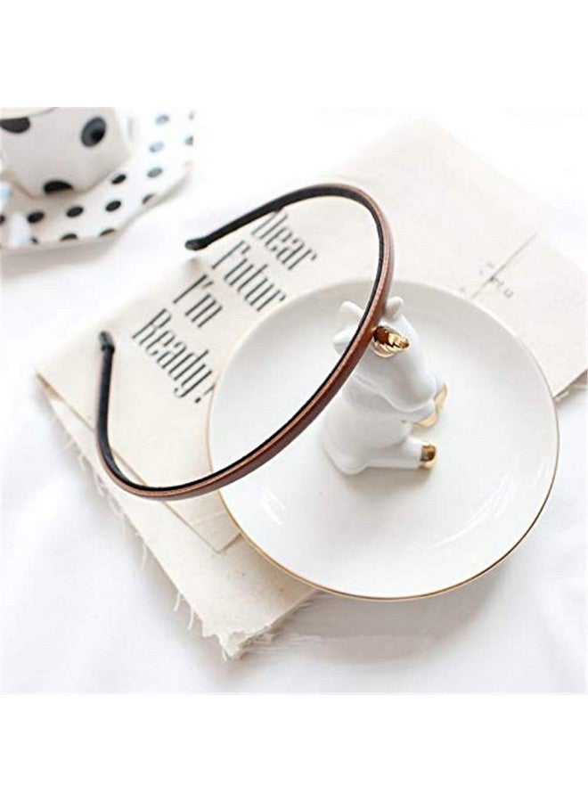 kydely Ydely Cute Solid Simple Leather Covered Party Headband Hair Bows Hair Loop Clasp Glitter Hairbands For Women And Girls - Image 5