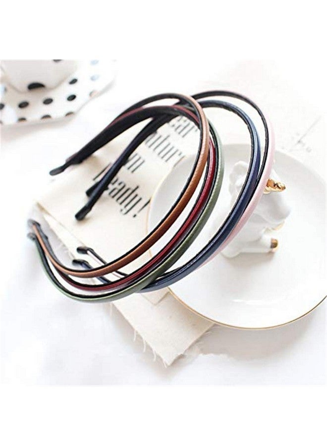 kydely Ydely Cute Solid Simple Leather Covered Party Headband Hair Bows Hair Loop Clasp Glitter Hairbands For Women And Girls - Image 3