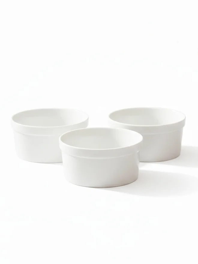 Shallow 3-Piece Porcelain Bowl Set, 12cm