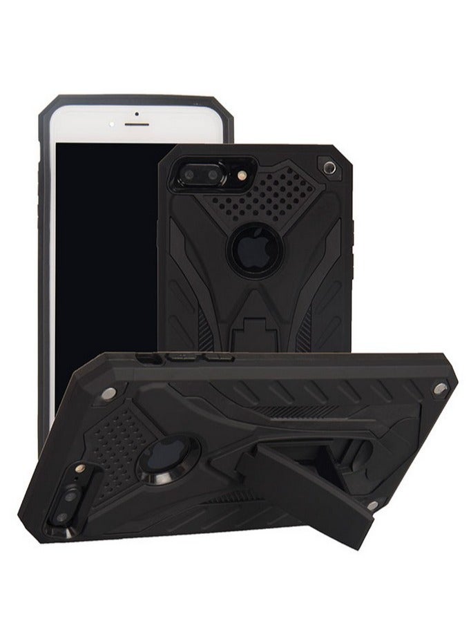 Bills iPhone 8 PLUS Premium Armor Case Built-In Kickstand - Military-Grade Shockproof Protective Cover with Reinforced Corners (Black) - Image 2