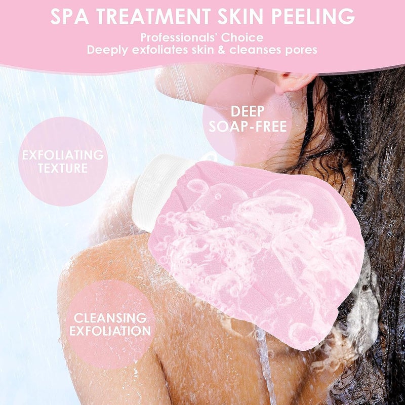 COSLUXE Exfoliating bath Glove For Dead Skin Body  Scrub Glove For Dead Skin Black Gentle on the Skin  Improves Circulation Stimulates  Easy to Use  for Men and Women 1 Multicolour - Image 5