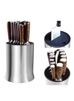 Stainless Steel Rust Proof Universal Knife Blocks Holders with Slots for Scissors and Sharpening Rod