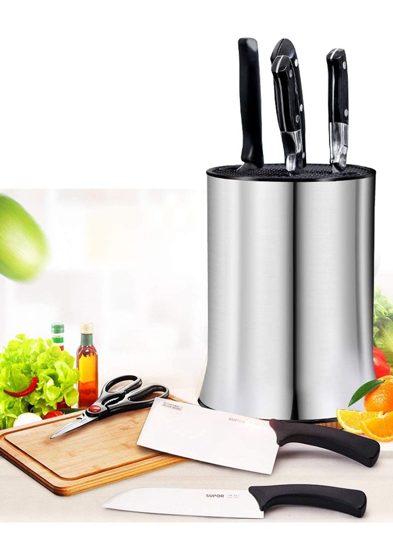 XiuWoo - Stainless Steel Rust Proof Universal Knife Blocks Holders with Slots for Scissors and Sharpening Rod - Image 1
