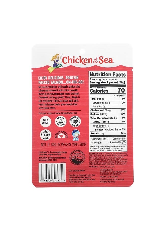 Chicken Of The Sea Wild Caught Alaskan Pink Salmon Everything Bagel Seasoning 2.5 oz 70 g  - Image 2
