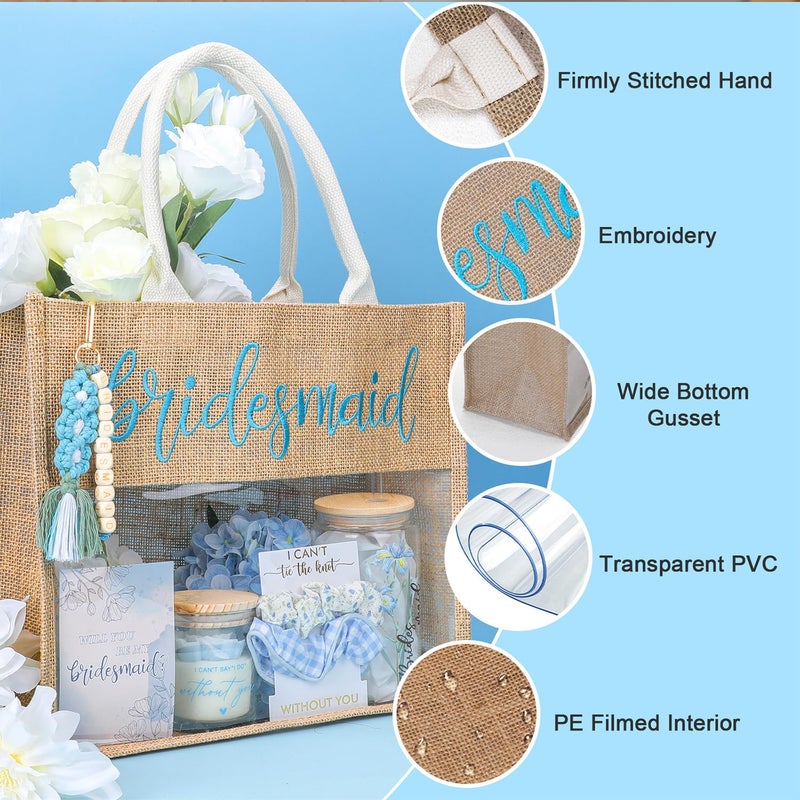 Elysirise Bridesmaid Gifts,Bridesmaids Proposal Bag,Will You Be My Bridesmaid,Bridesmaids Proposal Tote Bag Glass Cup Gifts for Wedding Day - Image 3