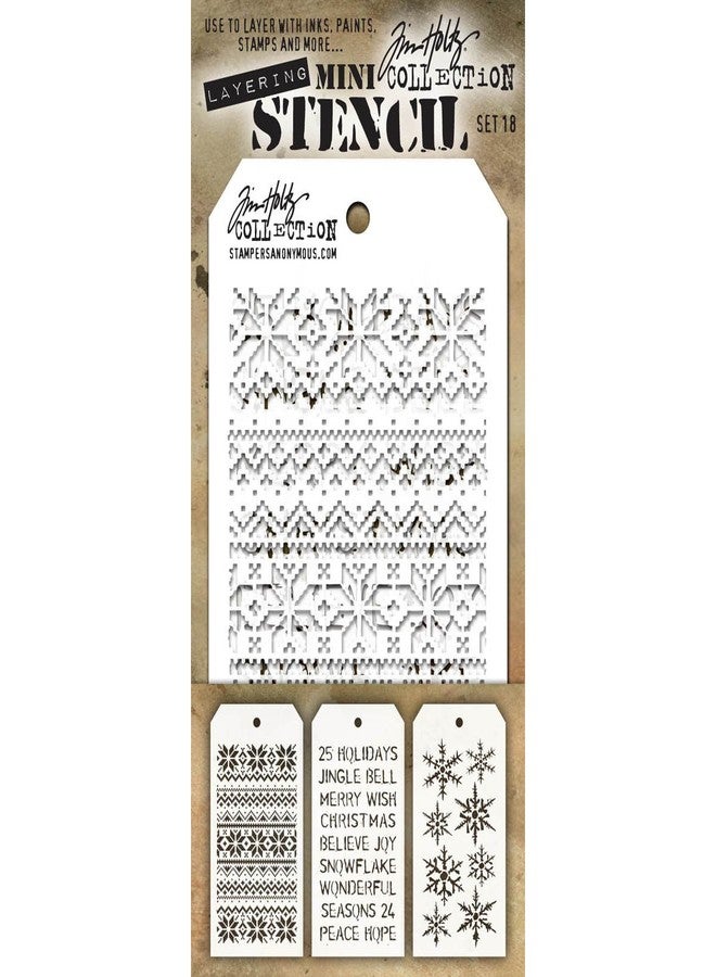 Stampers Anonymous MTS018 Tim Holtz Mini Layered Stencil Set 3/Pkg-Set #18 - Image 2