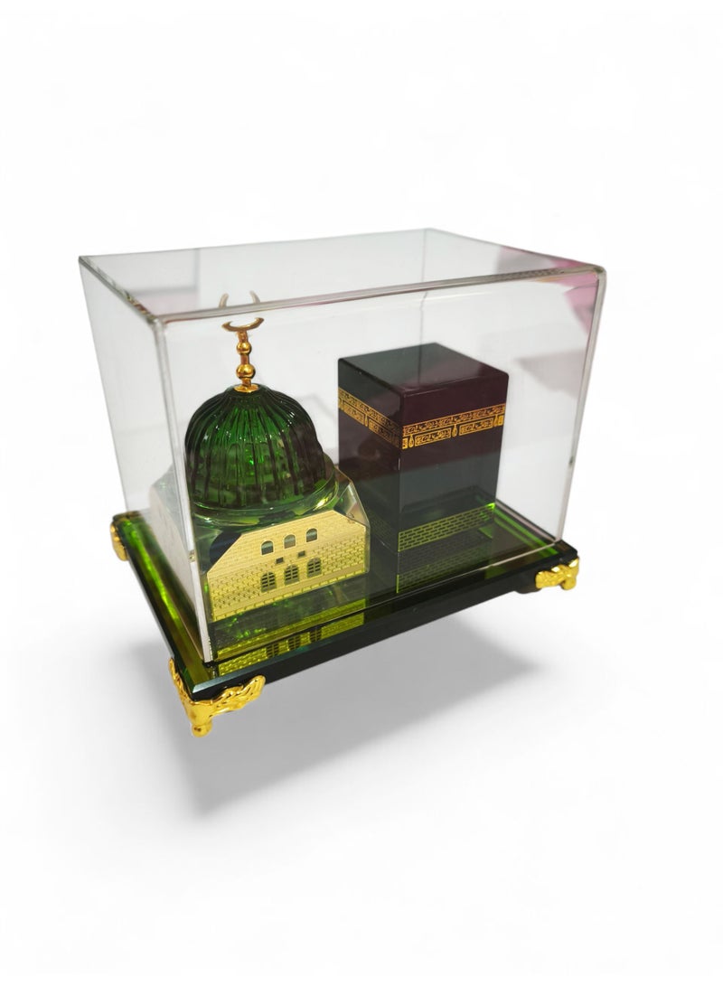 Muslim Radwda Madinah and Kaaba Glass Model for Car Ornament Home or Office Table Decoration - Image 1