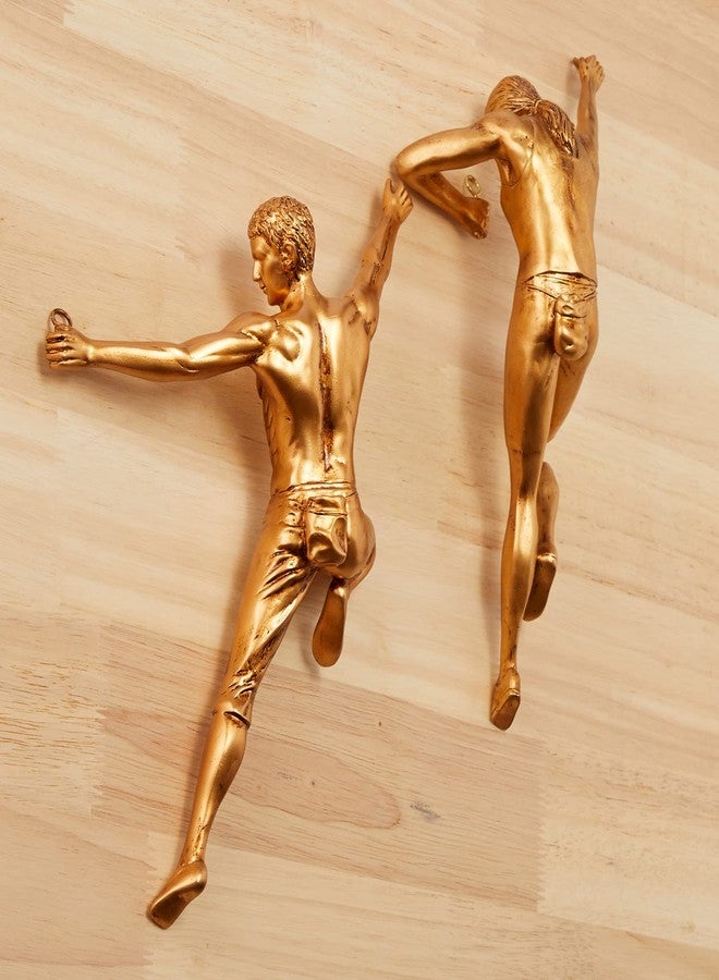 Gute Tall Rock Climbing Wall Sculpture Figures, Wall Art Decor Sculpture by Gute (Set of 2) 11.5" - Man & Woman - Marathon Rappelling Perfect Bedroom Home Office Company Décor Gift, Sports & Outdoors - Image 1